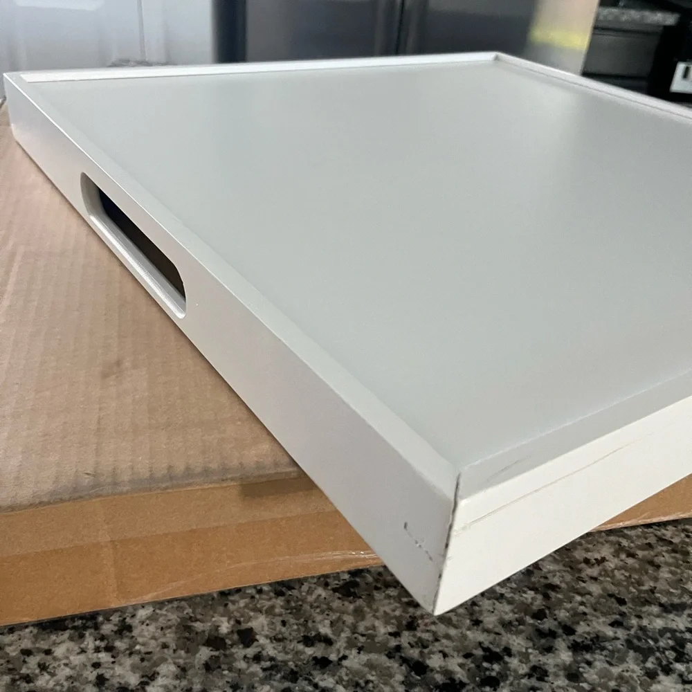 White Decorative Serving Tray - Home Bath